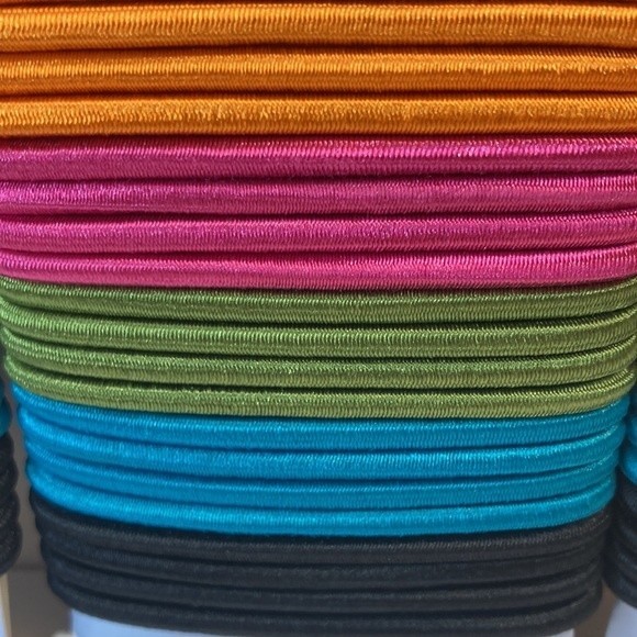Scunci No Damage Satin Smooth Hair Elastics Pink Blue Green Yellow Black - Picture 5 of 13